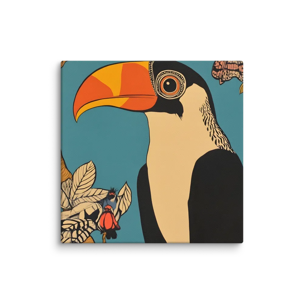 Tropical Majesty: The Toucan at Rest | Canvas | 14″×14″