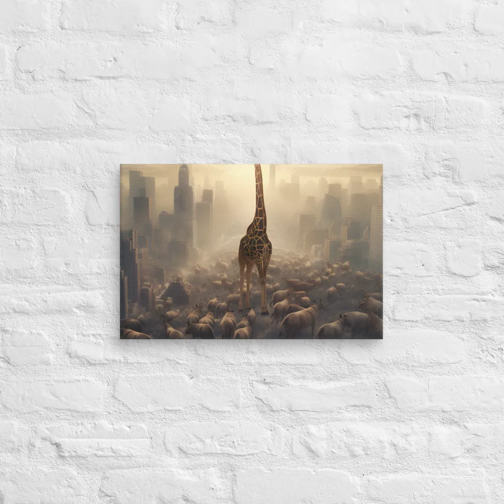 Urban Serengeti: A Giraffe's Perspective | Canvas | 12″×18″