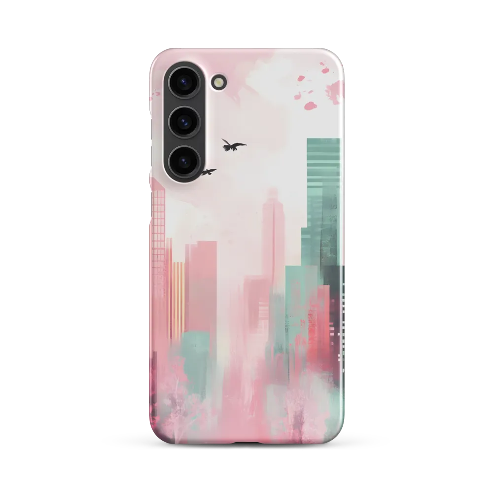 Dreamy Cityscape in Pink and Cyan