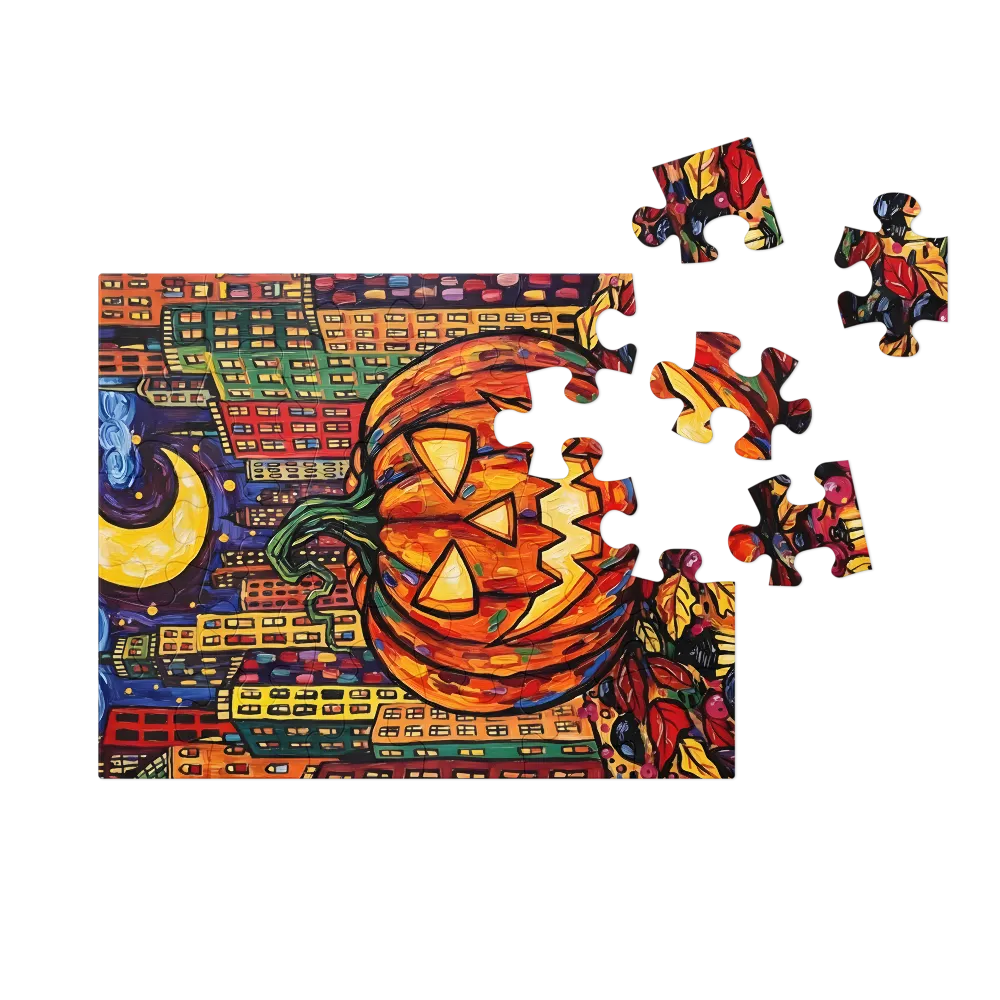 Midnight Jack-o'-Lantern 
 Jigsaw Puzzle in Tin Box