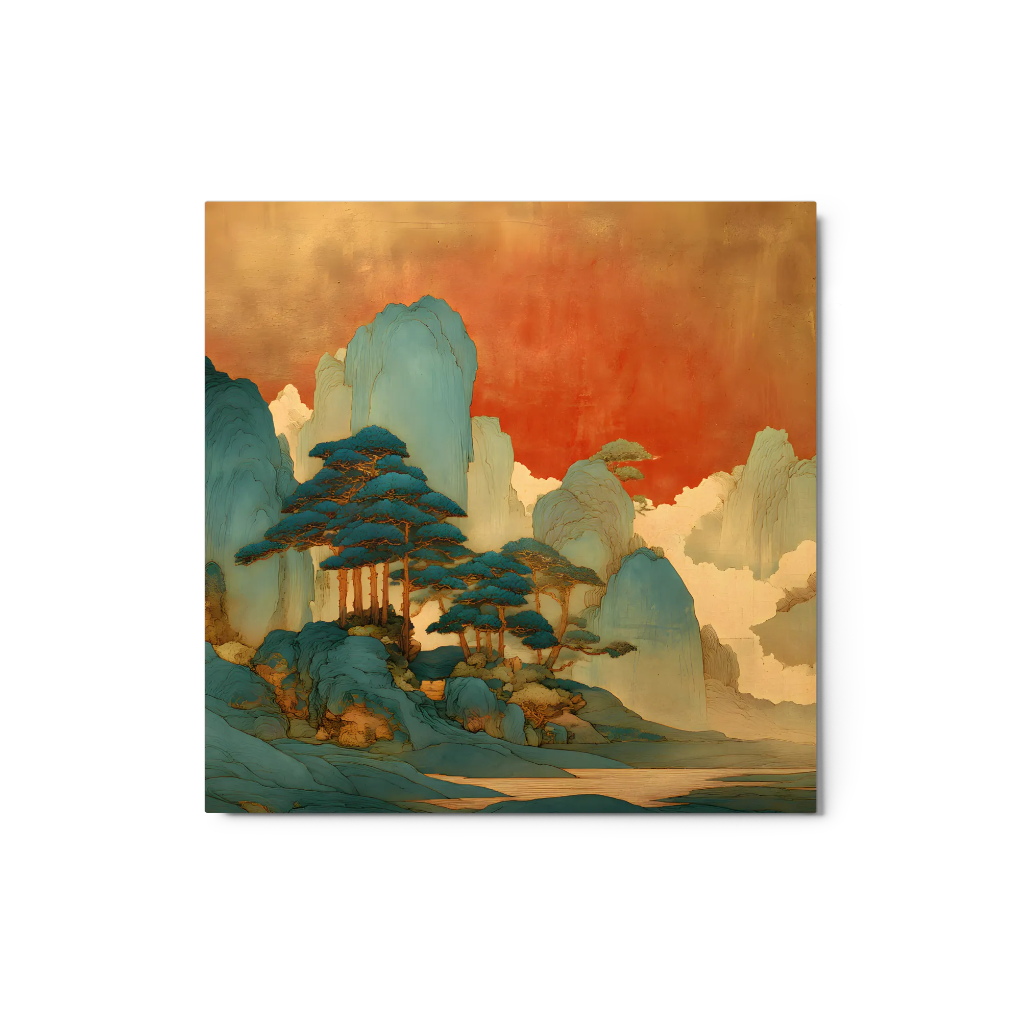 Tranquil Ukiyo-e Mountainscape