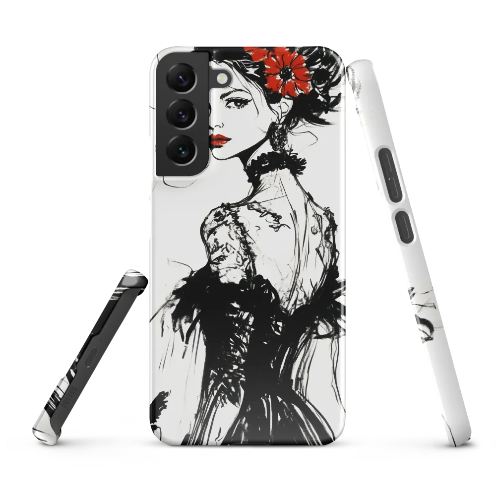 Elegance in Black and Red | Phone Case |  S22 Plus | Snap Case | Glossy