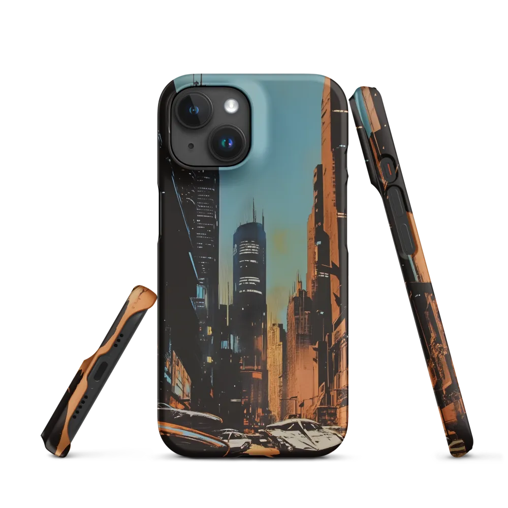 Futuristic Cityscape in Blue and Orange
