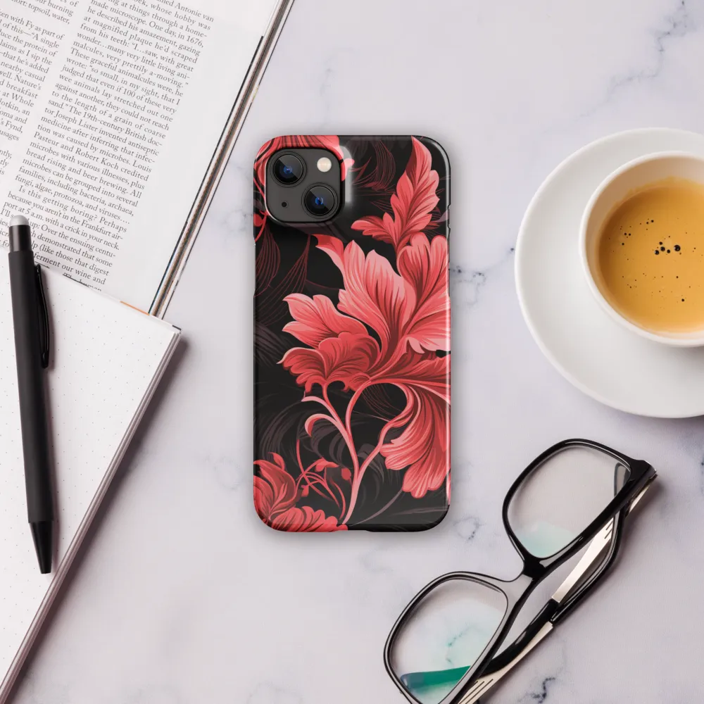 Tropical Elegance in Red | Phone Case |  14 Plus | Snap Case | Glossy