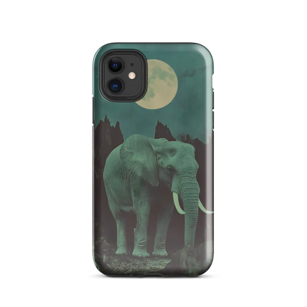 Ethereal Presence: Elephant Under a Full Moon