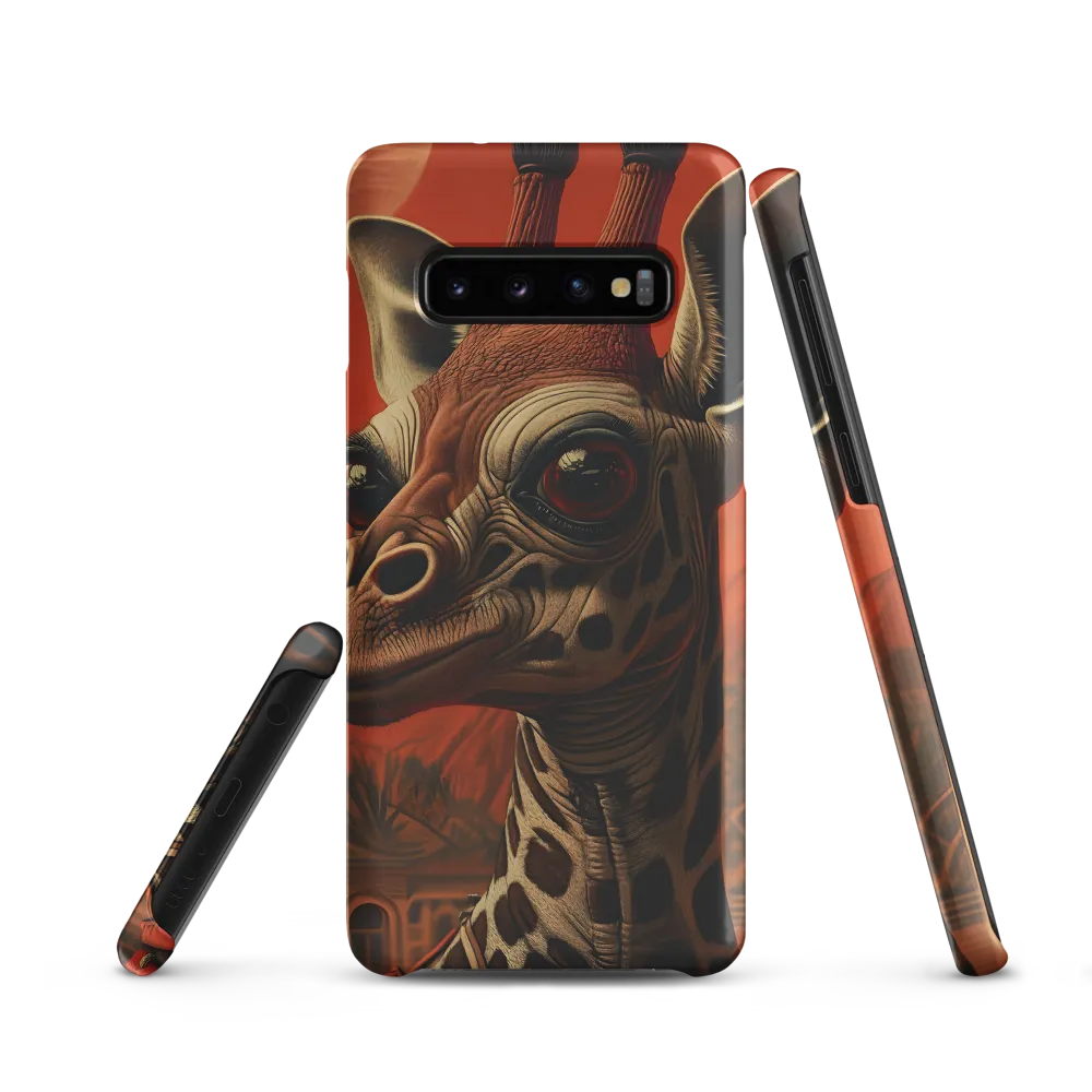 Whimsical Giraffe in an Orange Dreamscape