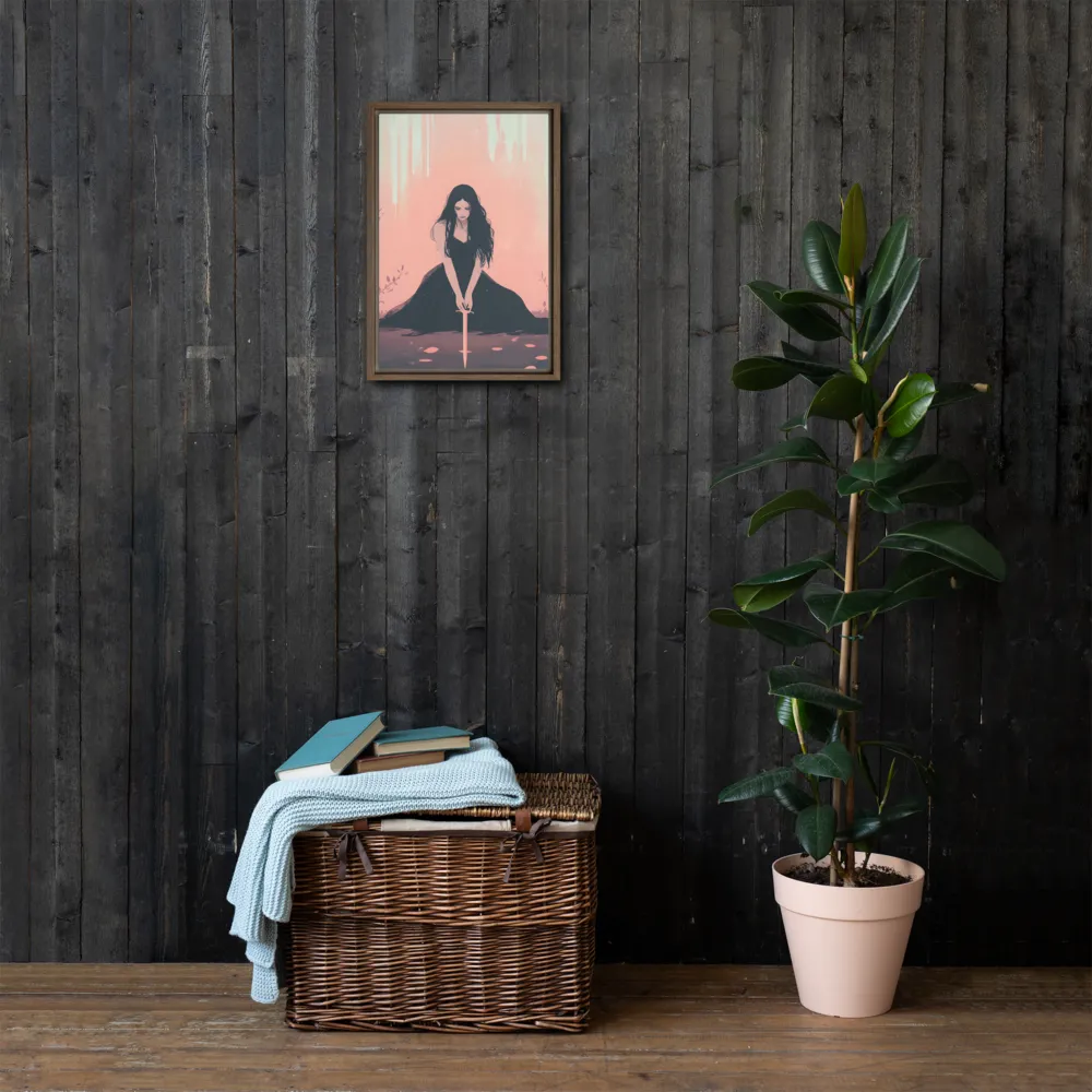 The Guardian of Solitude | Canvas with Brown Frame | 12″×18″