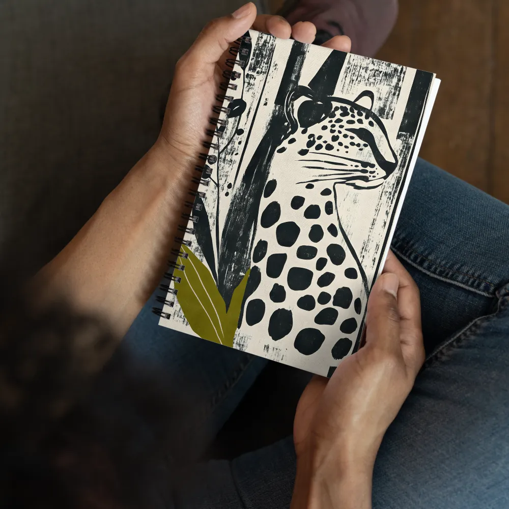 Leopard in Silhouette: A Modern Appeal | Spiral Notebook