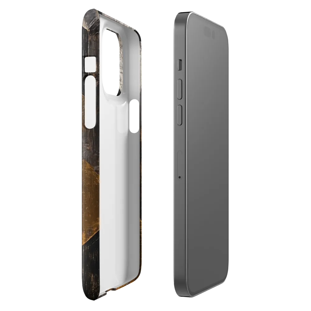 Geometric Harmony in Gold and Black | Phone Case |  14 Pro Max | Snap Case | Glossy