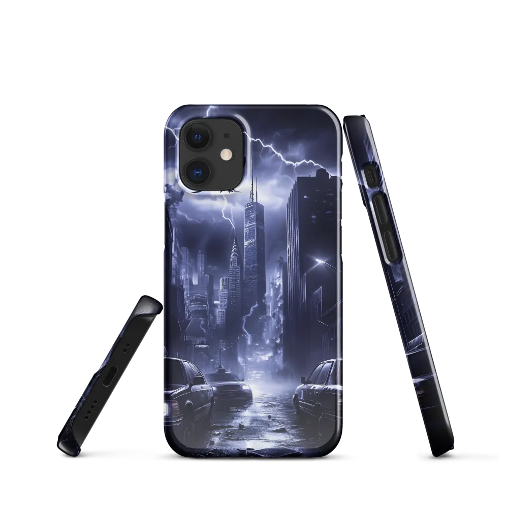 Stormy Cityscape: Shadows of the Night | Phone Case |  12 Mini | Snap Case | Glossy