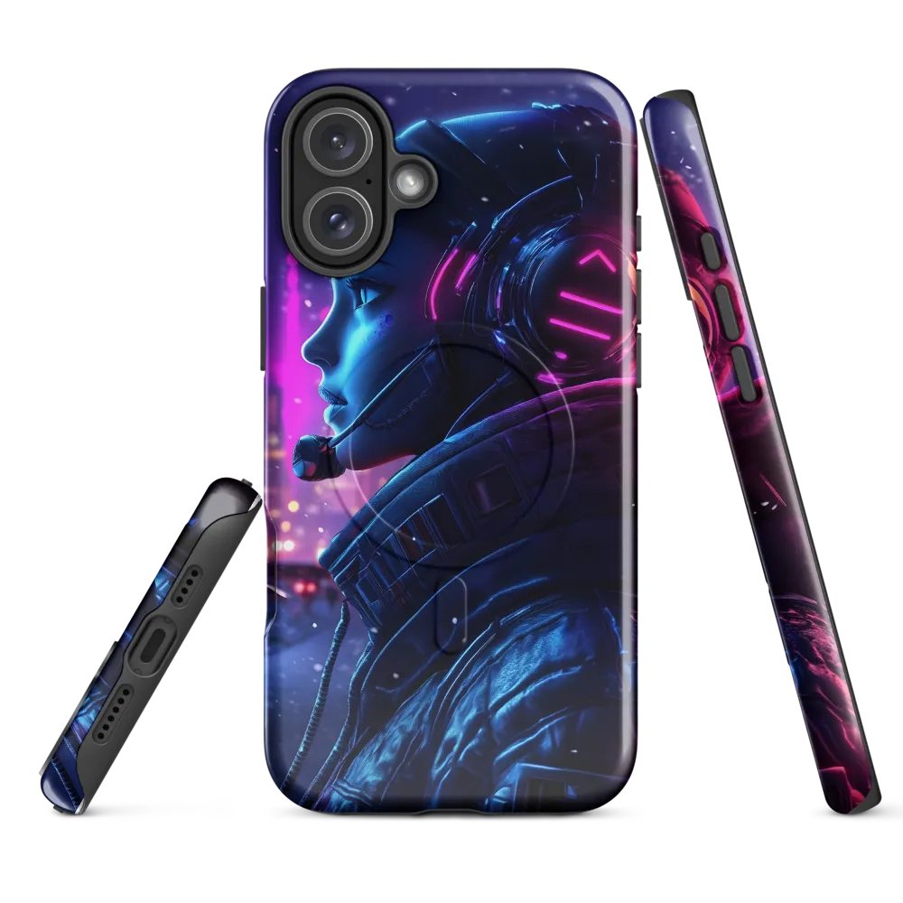 Dystopian Elegance: Cyberpunk Figure in Neon