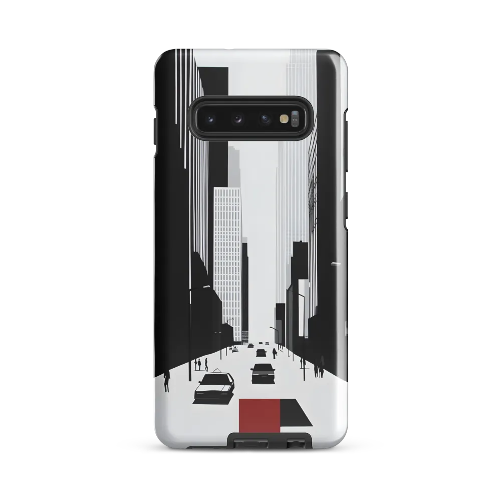 Urban Solitude: A Minimalistic Cityscape | Phone Case |  S10 Plus | Tough Case | Glossy