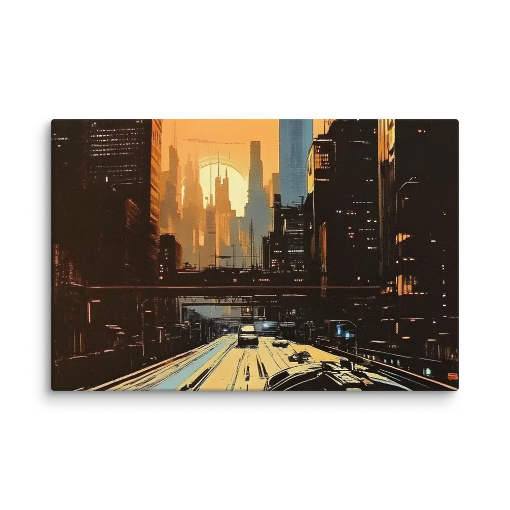 Metro Nexus: A Futuristic Cityscape | Canvas | 12″×18″