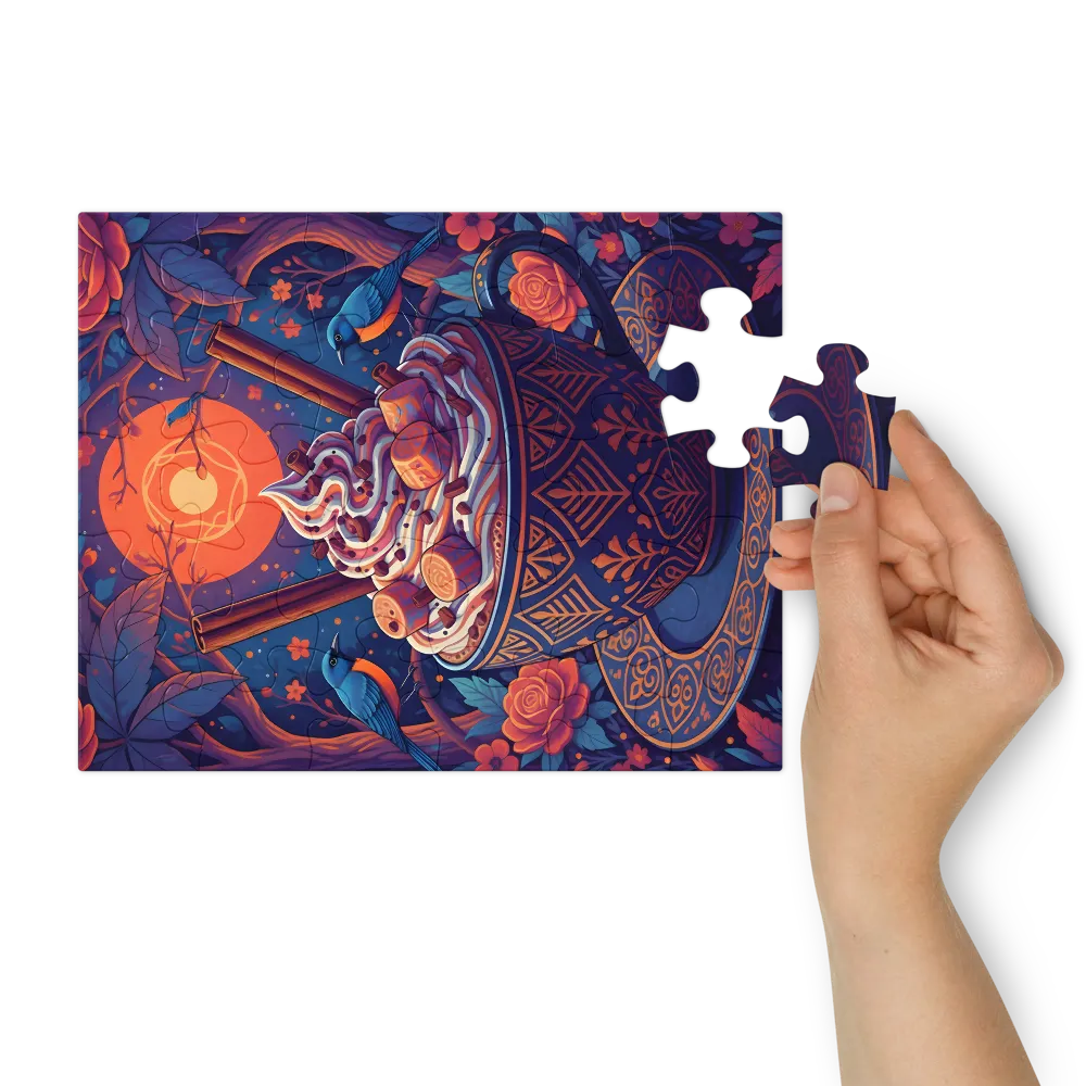 Moonlit Cocoa 
 Jigsaw Puzzle in Tin Box