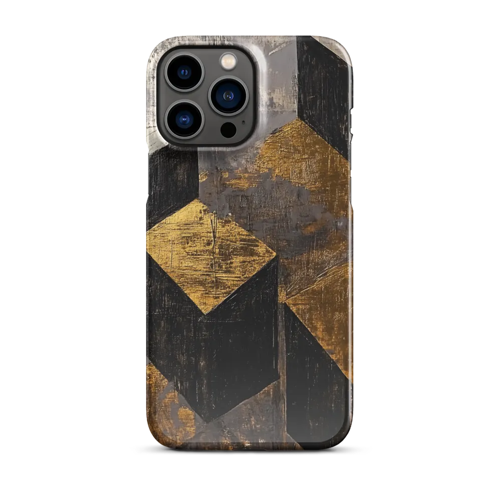 Geometric Harmony in Gold and Black | Phone Case |  13 Pro Max | Snap Case | Glossy
