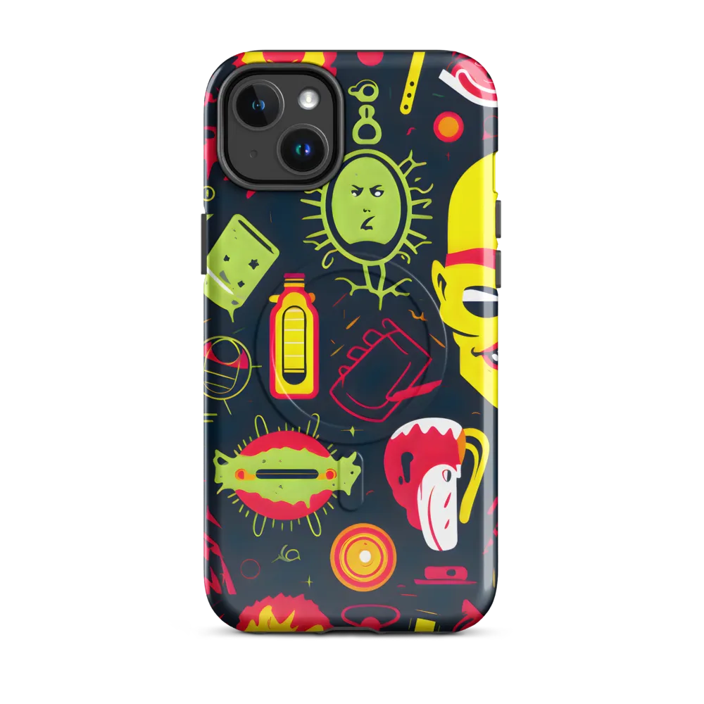 Neon Revelry: A Quirky Exploration of Modern Pop Art | Phone Case |  14 Plus | MagSafe® Tough Case | Glossy