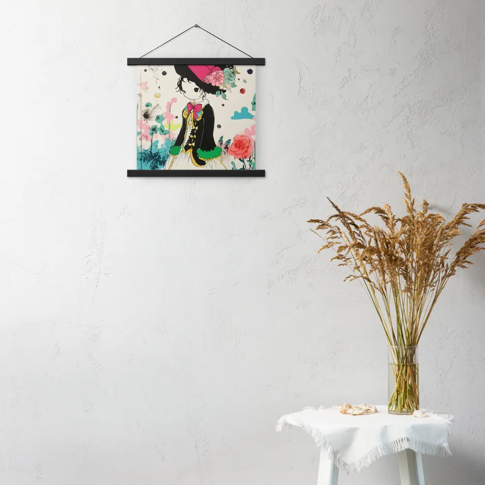 Whimsical Garden Reverie | Poster With Black Wood Hanger | 14″×14″
