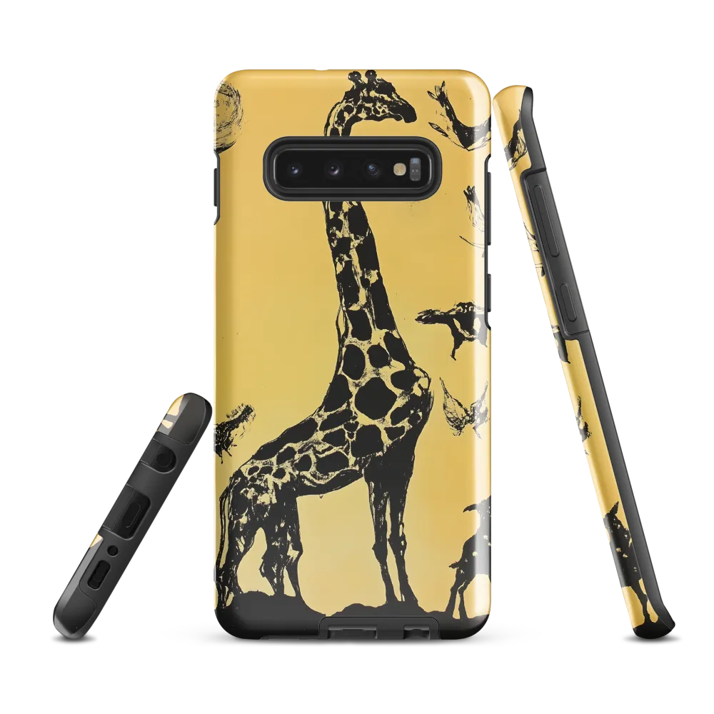 Whimsical Harmony of Giraffe and Birds | Phone Case |  S10 Plus | Tough Case | Glossy