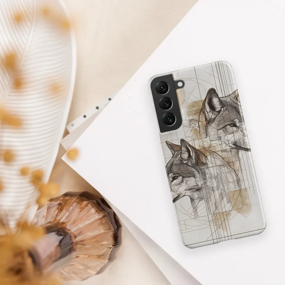 Geometric Harmony: The Essence of Wolves | Phone Case |  S22 Plus | Snap Case | Matte