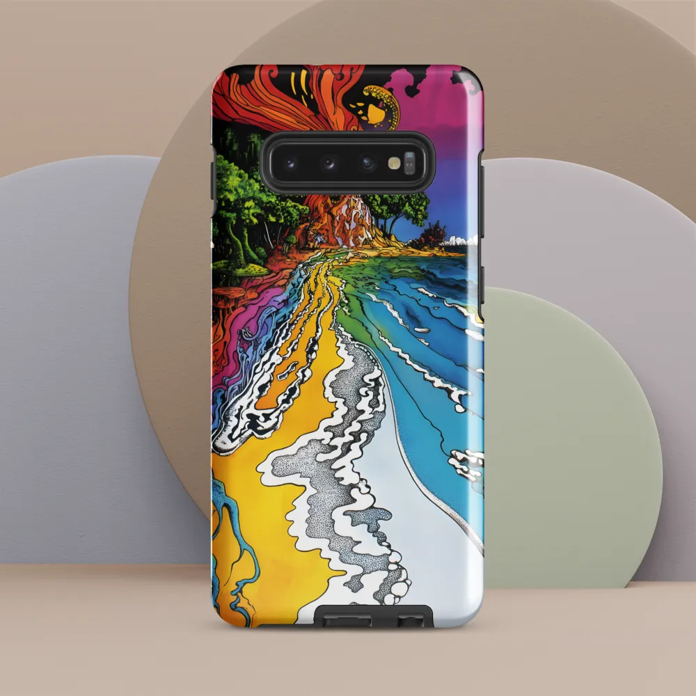 Ethereal Flow: A Psychedelic Landscape | Phone Case |  S10 Plus | Tough Case | Glossy