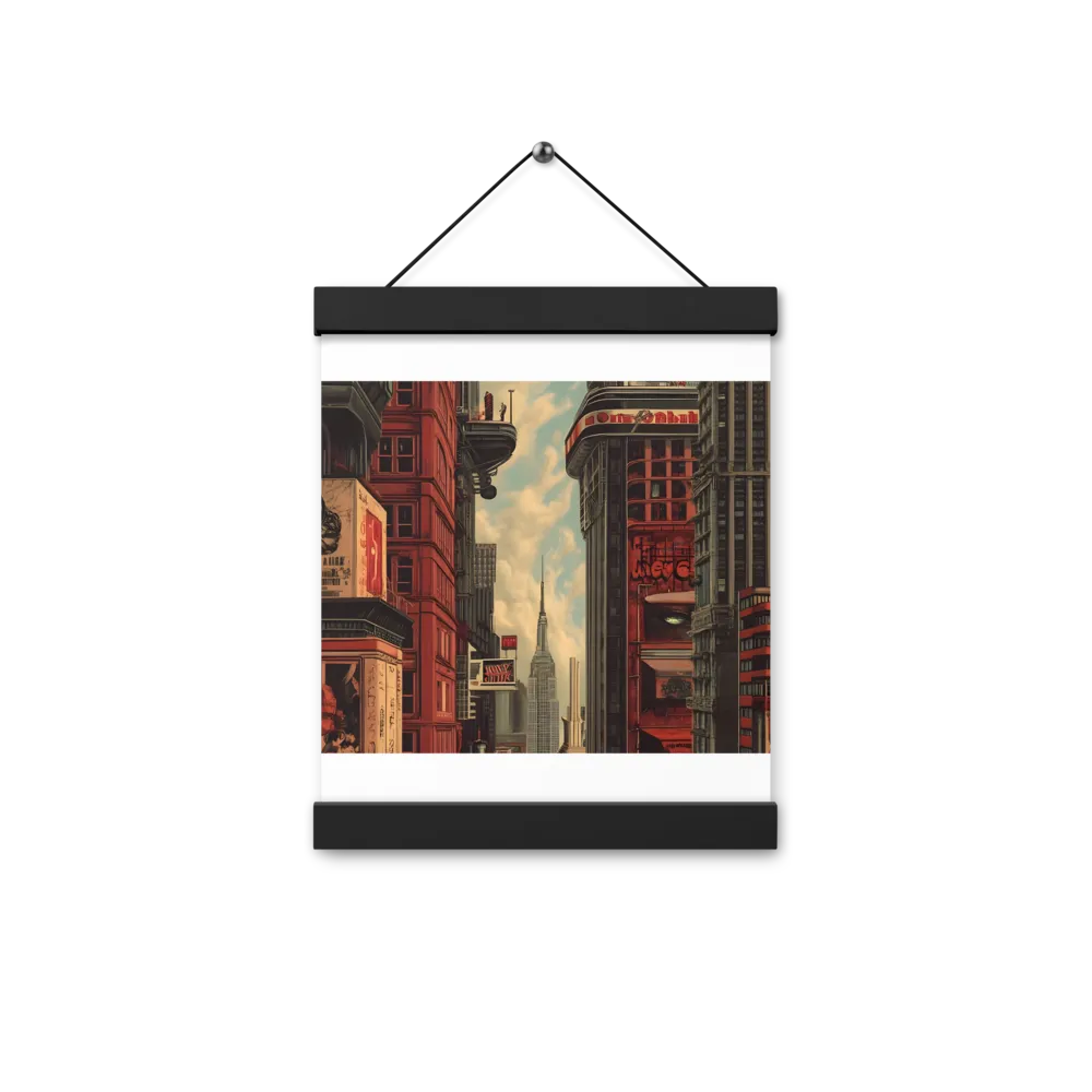 A Glimpse of Tomorrow: Urban Ambition | Poster With Black Wood Hanger | 8″×10″