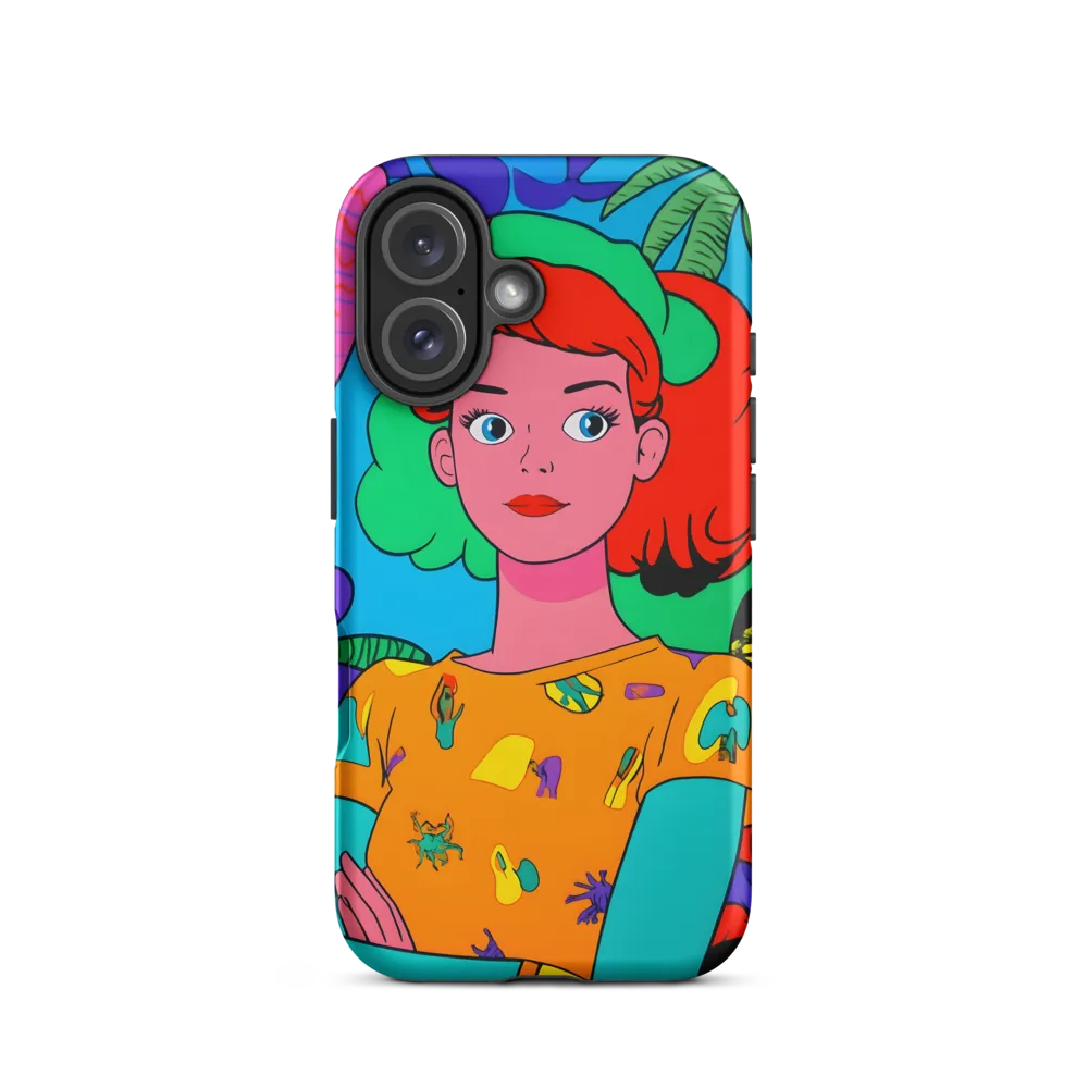 Tropical Vibes: A Playful Portrait | Phone Case |  16 | Tough Case | Matte