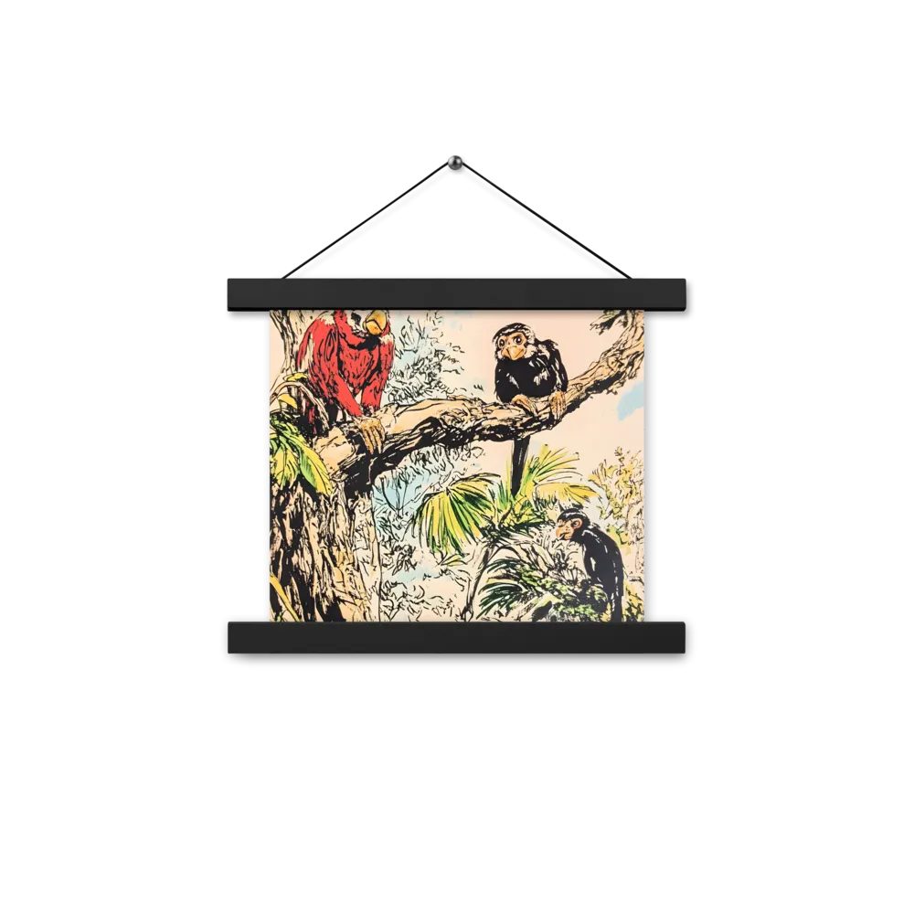 Jungle Harmony | Poster With Black Wood Hanger | 10″×10″