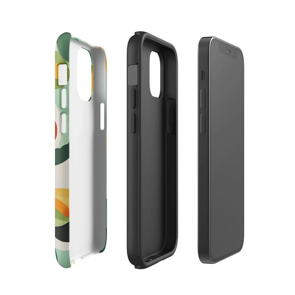 Harmony in Shapes: A Playful Abstract Design | Phone Case |  12 mini | Tough Case | Matte