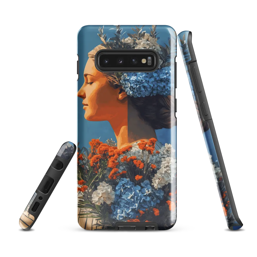 Floral Reverie: A Portrait of Serenity | Phone Case |  S10 Plus | Tough Case | Glossy