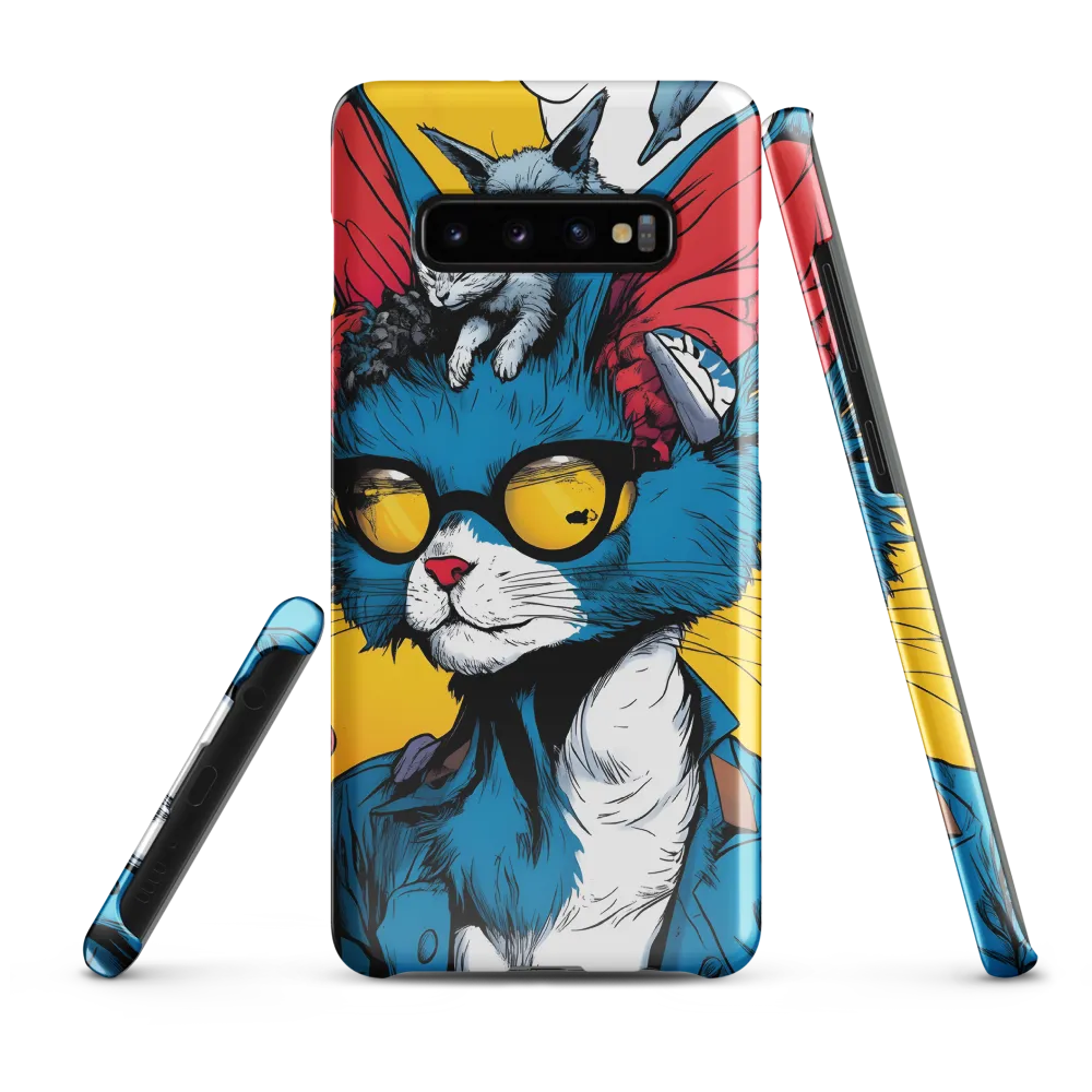 Whimsical Feline Coolness | Phone Case |  S10 Plus | Snap Case | Glossy