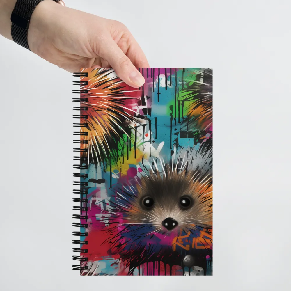 Whimsical Hedgehogs in a Kaleidoscopic Wonderland | Spiral Notebook