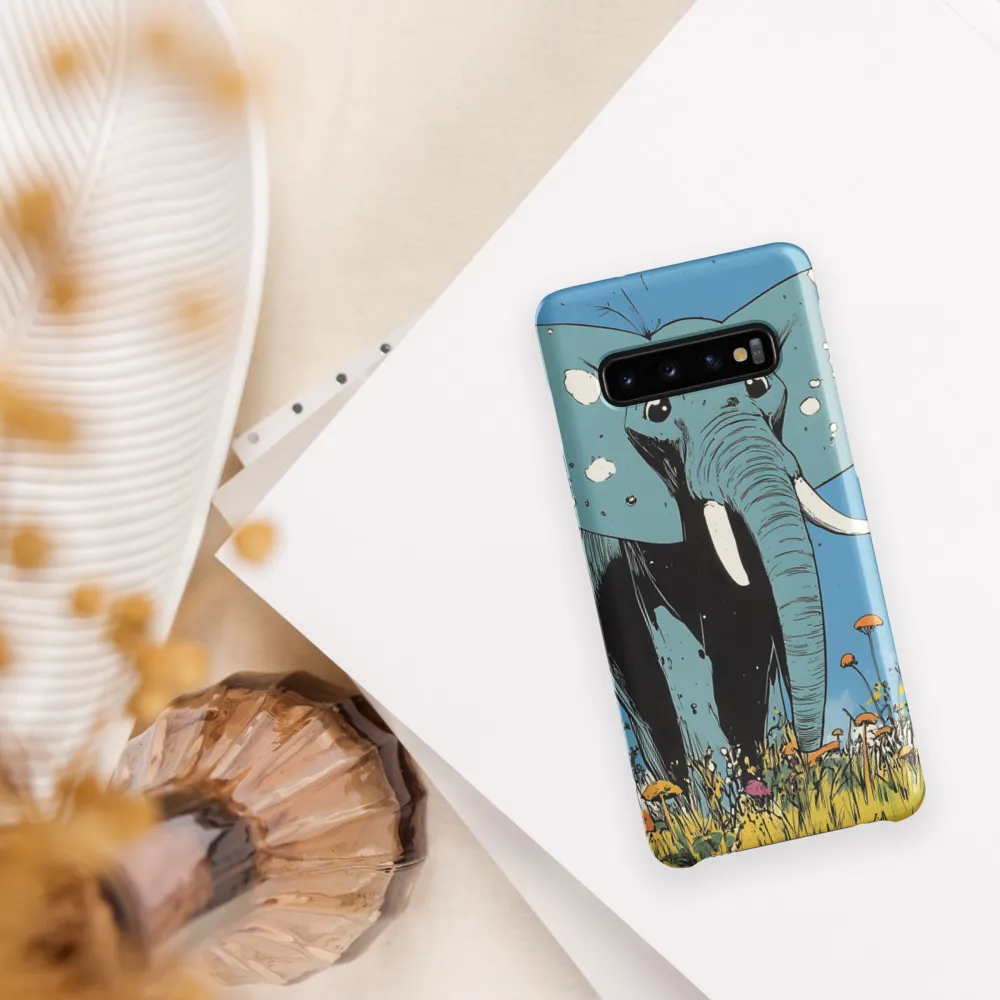 Whimsical Blue Elephant in Bloom
