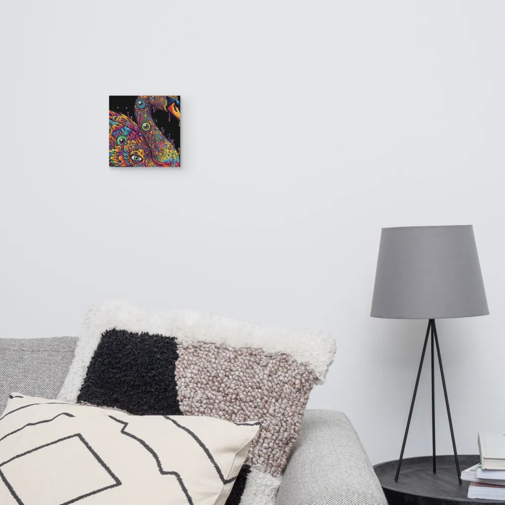 Psychedelic Swan 
 Canvas | 8″x 8″