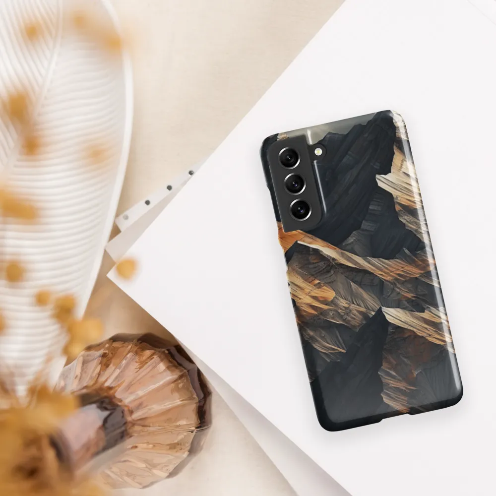 Ethereal Peaks: A Dance of Light and Shadow | Phone Case |  S21 FE | Snap Case | Glossy
