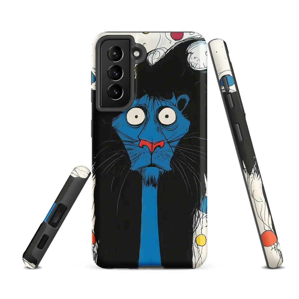 Whimsical Blue Lion