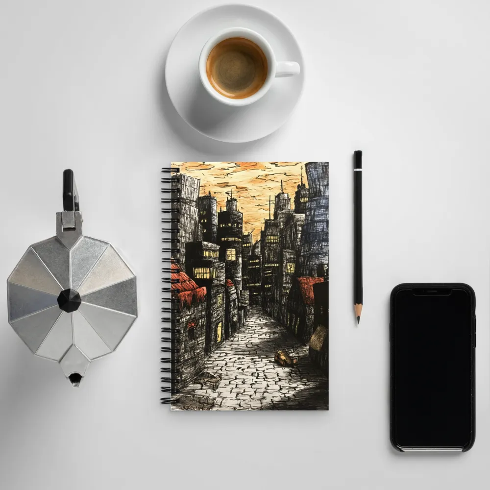 Urban Twilight: A Desolate Cityscape | Spiral Notebook