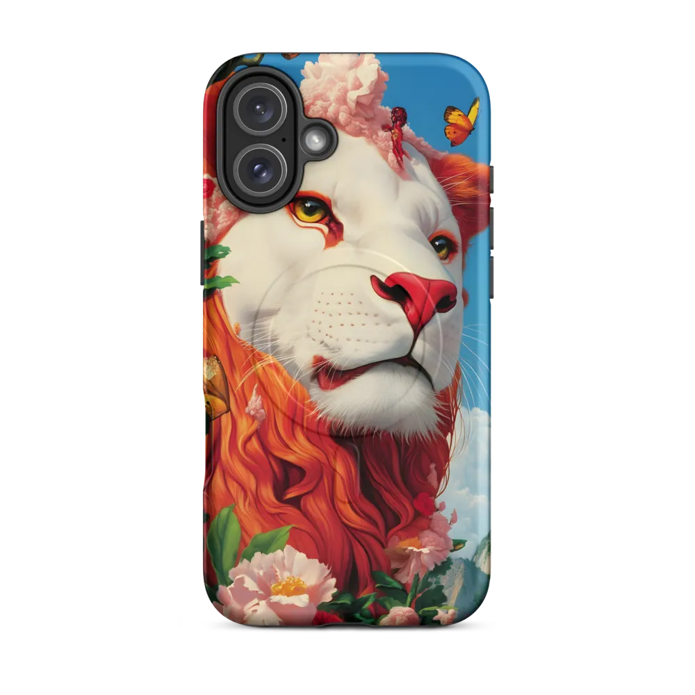 Majestic Lion Amidst Floral Splendor