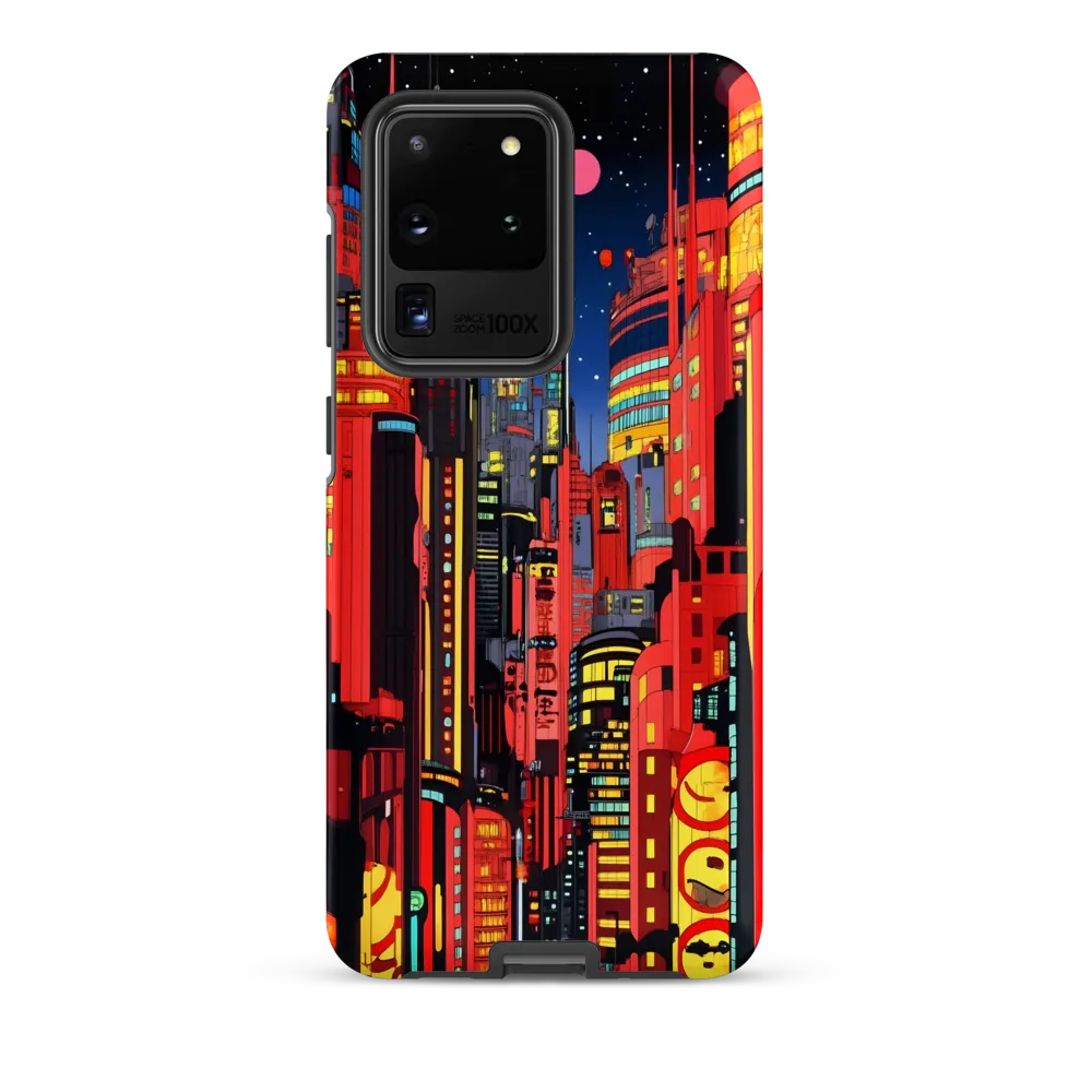 Neon Dreams: A Cyberpunk Cityscape | Phone Case |  S20 Ultra | Tough Case | Matte