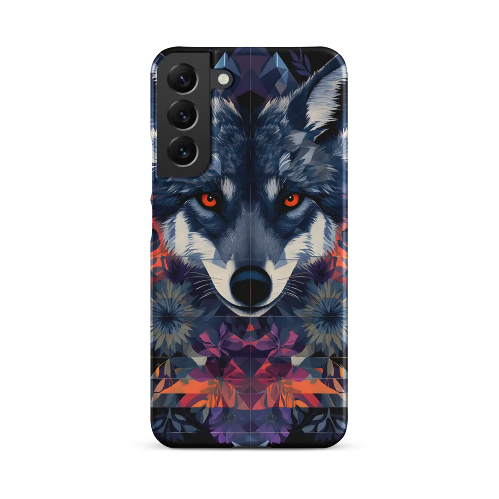 Mystical Wolf Amidst Floral Geometry