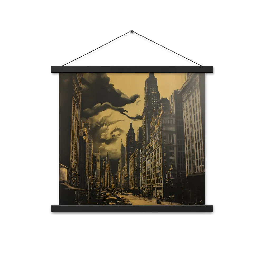 Echoes of a Forgotten Skyline | Poster With Black Wood Hanger | 18″×18″