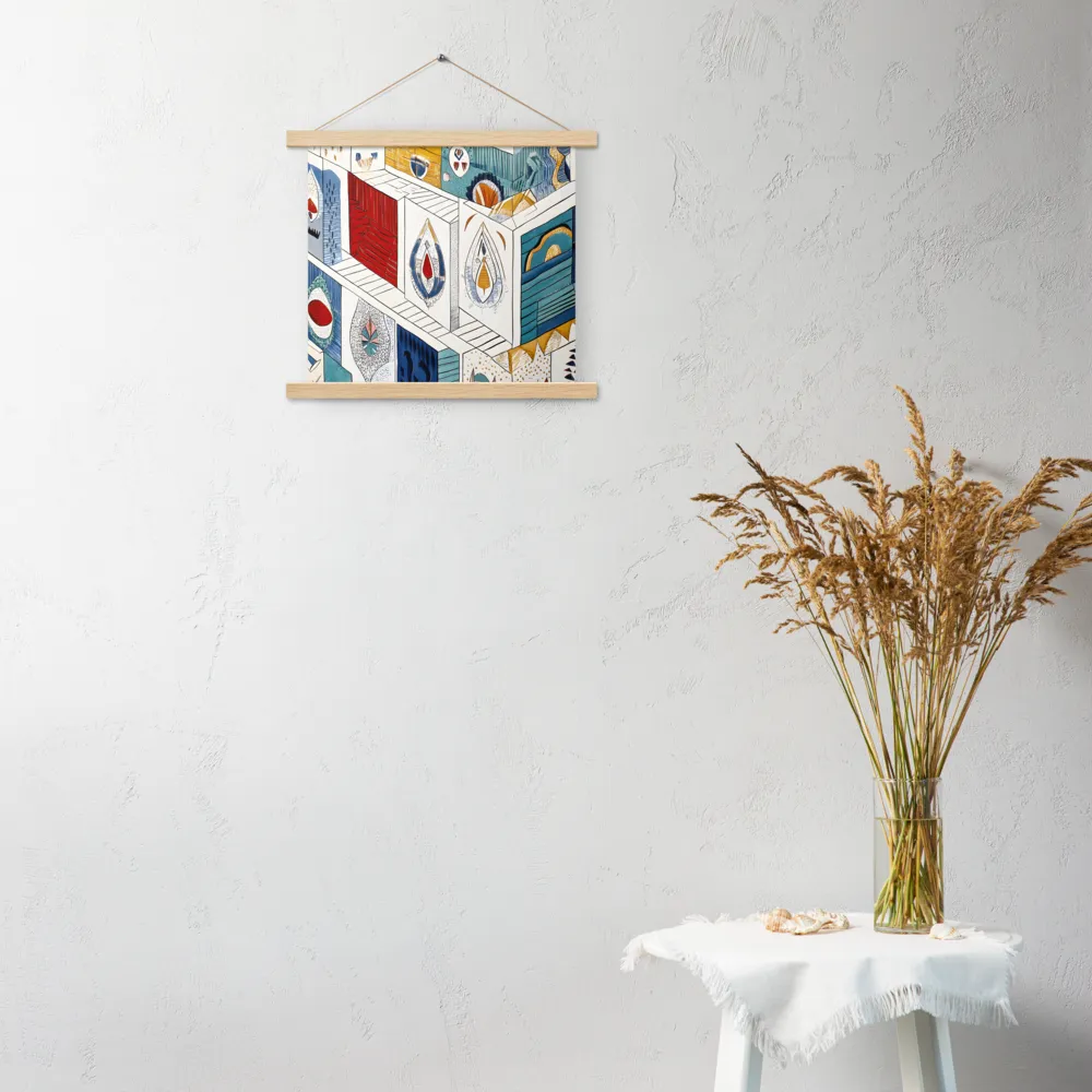 Symphony of Geometric Harmony | Poster With Oak Wood Hanger | 14″×14″