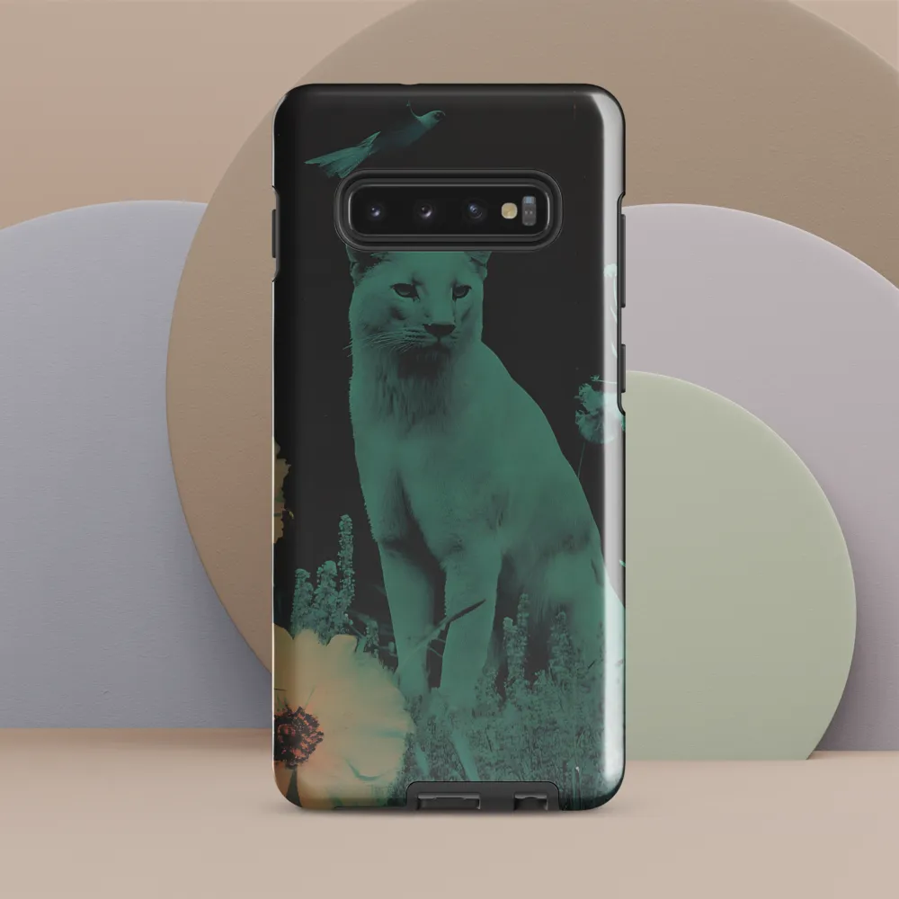 Cyan Reverie: A Surreal Encounter | Phone Case |  S10 Plus | Tough Case | Glossy