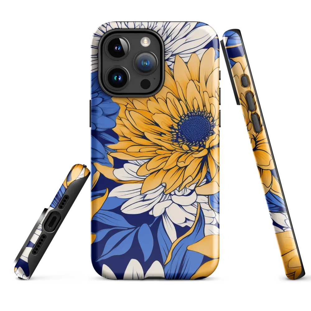 Floral Harmony in Blue and Yellow