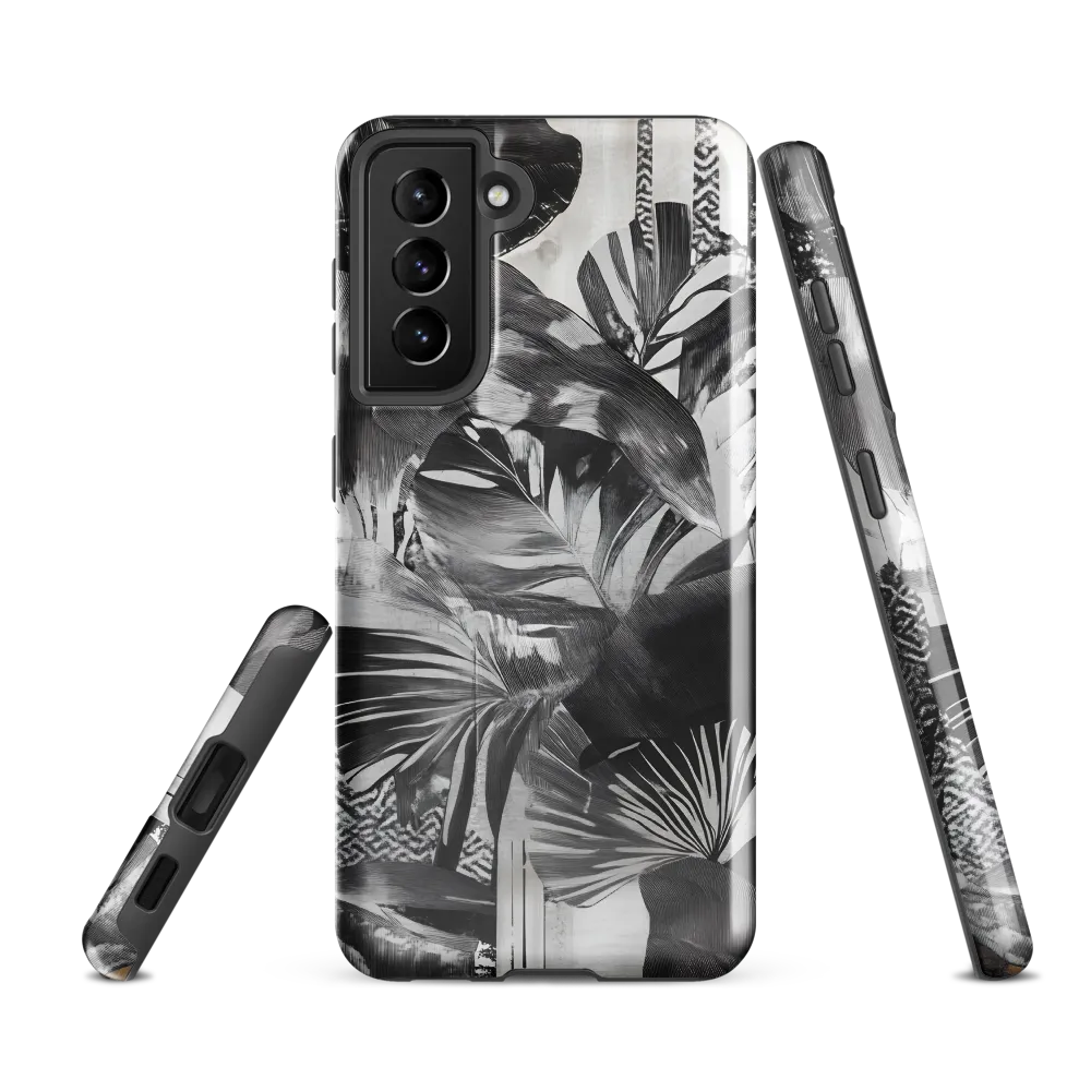 Monochrome Serenity in Tropical Foliage