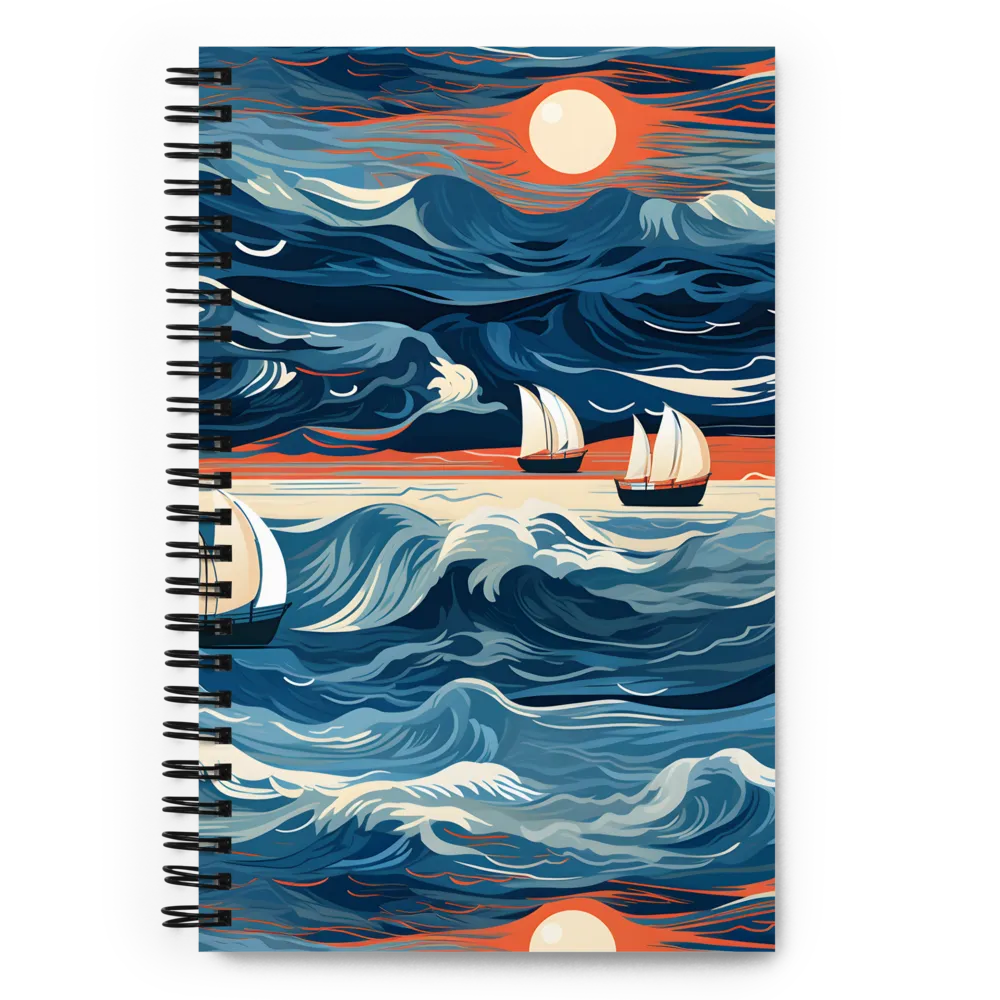 Ocean Whispers: A Voyage at Dusk | Spiral Notebook