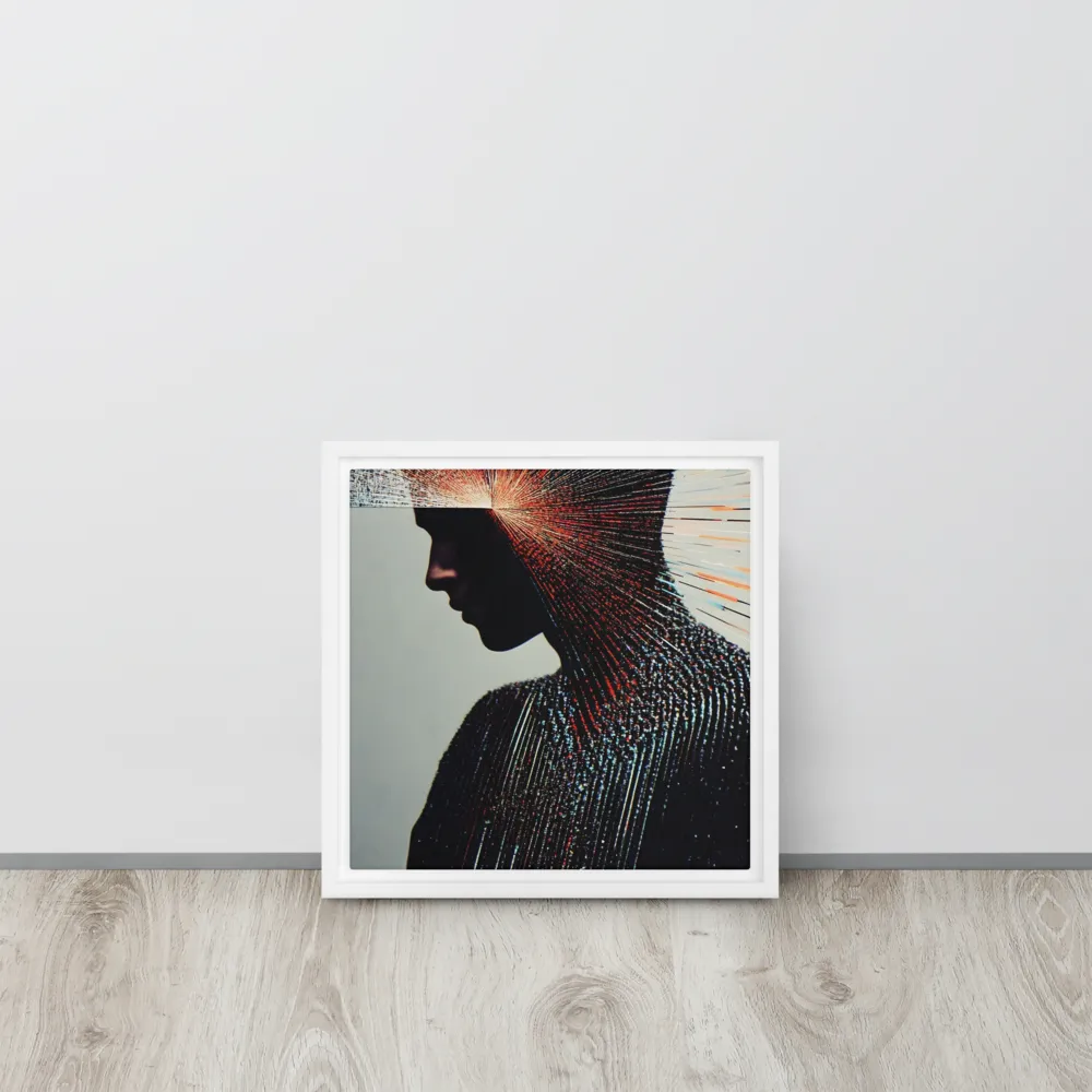 Radiant Reflection: An Abstract Journey of Thought | Canvas with White Frame | 12″×12″