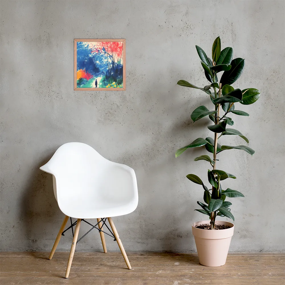 Whispers of Tranquility | Poster with Red oak Frame | 14″×14″