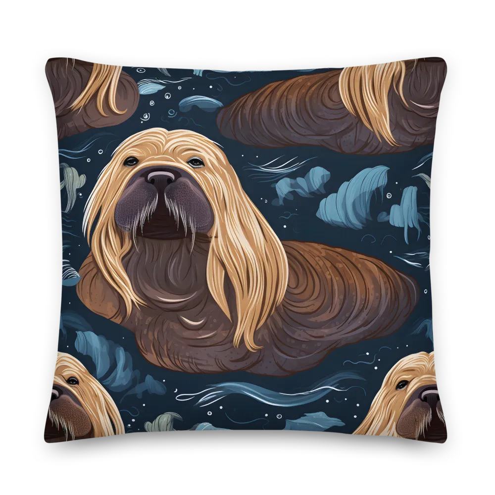 Whimsical Walruses in Deep Blue | Pillow & Pillow Case | Multiple Sizes