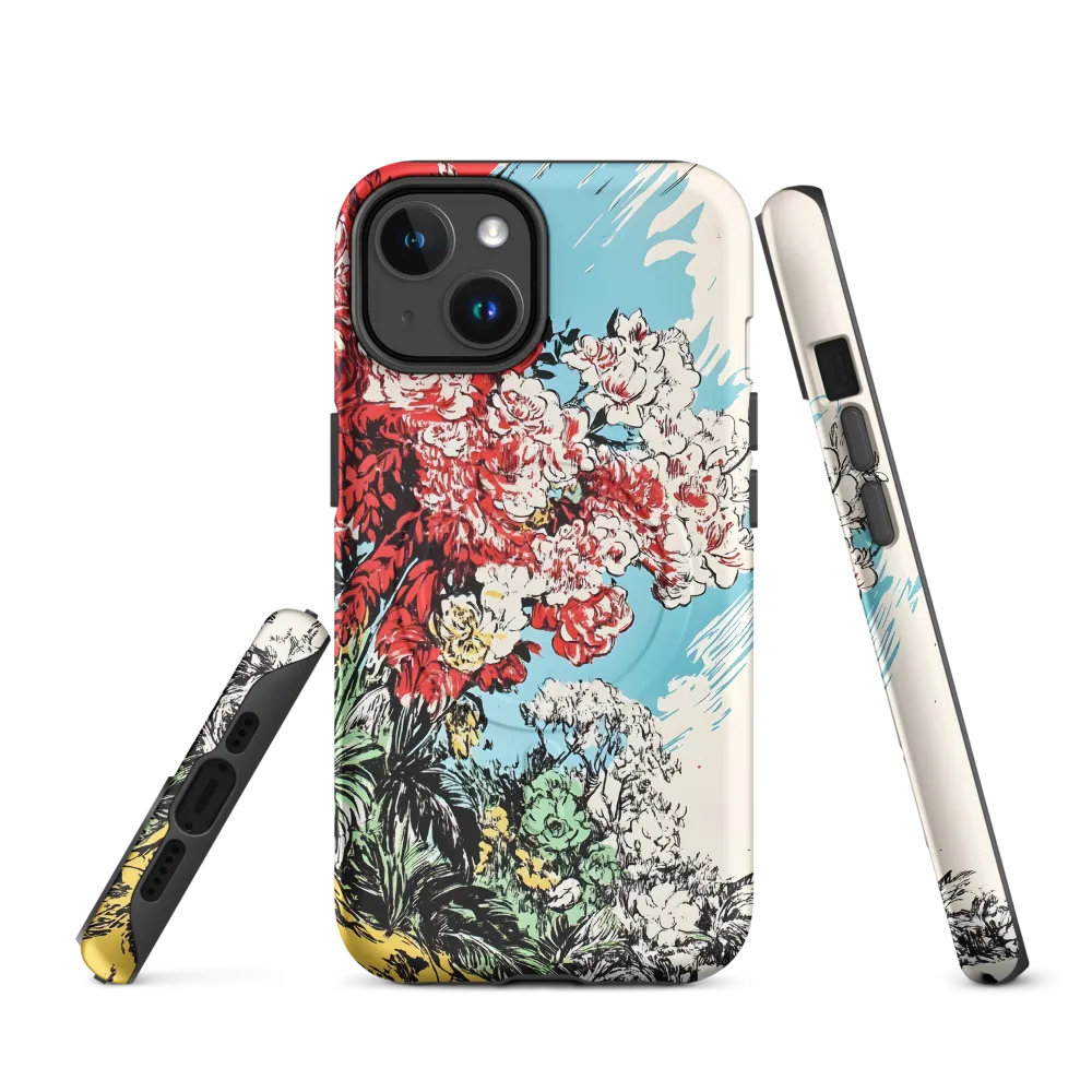 Floral Symphony in Bold Colors | Phone Case |  14 | MagSafe® Tough Case | Matte
