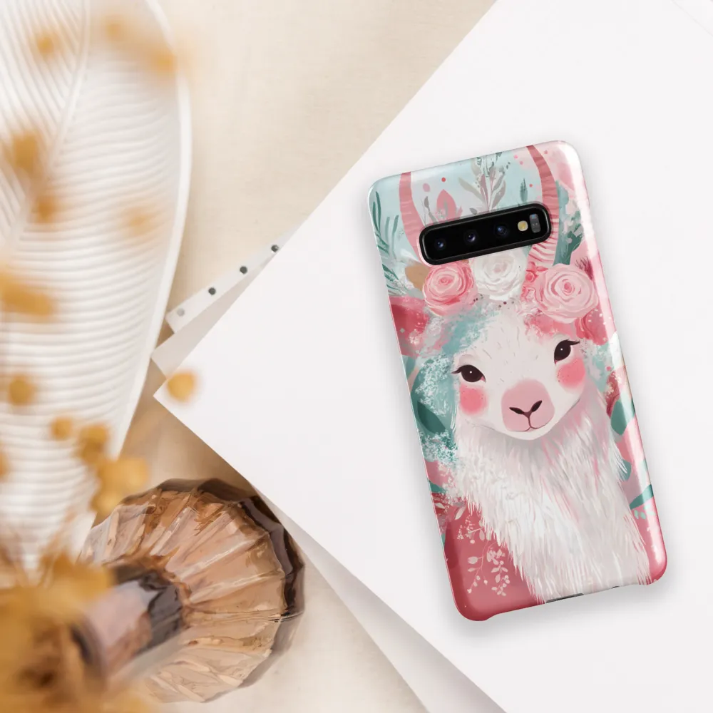 Spring Whimsy: The Floral Goat | Phone Case |  S10 Plus | Snap Case | Glossy